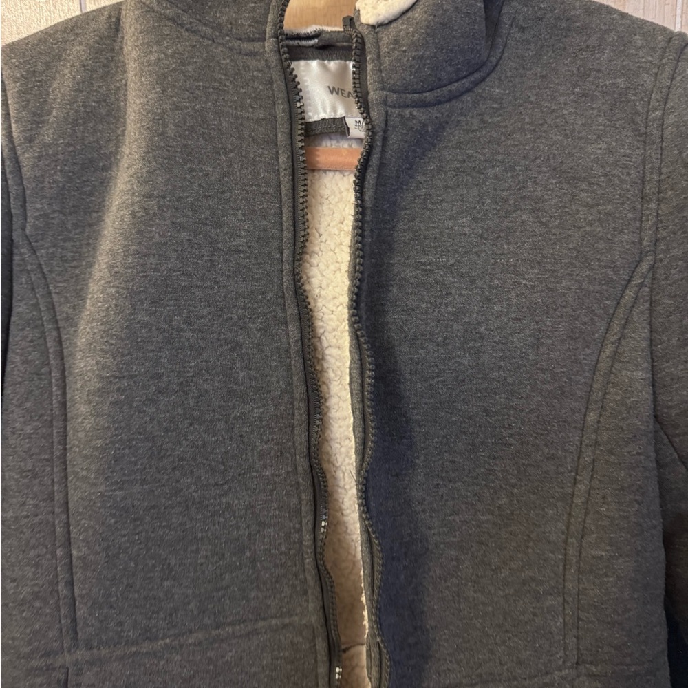 Women's Gray Jacket with Cream Lining - Picture 2 of 3